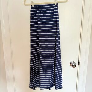 Hollister Blue and White Maxi A-Line Skirt